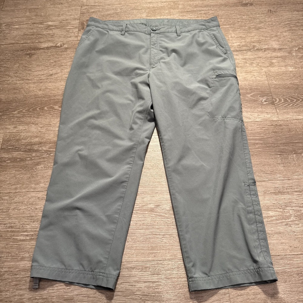 Eddie Bauer Pants Womens 14 Gray Ripstop Polyester Stretch Outdoor Travel Hiking